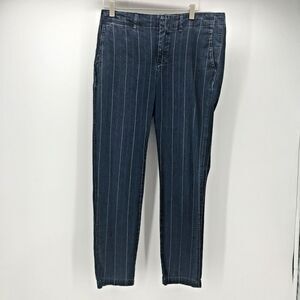 Polo Ralph Lauren Jeans Womens 4 Blue Pinstripe Denim Flat Front Retro 90s Y2K
